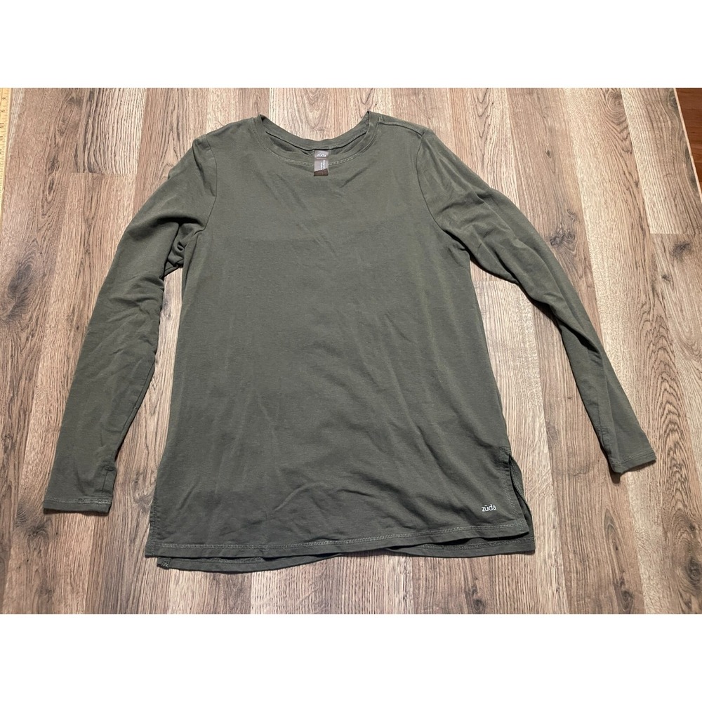 Zuda Shirt, Women's Size Small, Green, Long Sleeve, Back Ruched